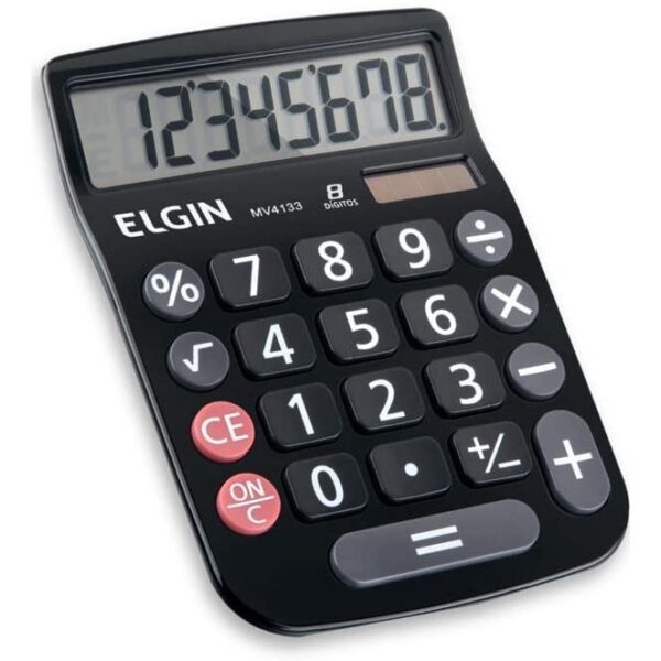 CALCULADORA 8 DIGITOS MV-4133 PRETA SOLAR ELGIN CALCULADORA 8 DIGITOS MV-4133 PRETA SOLAR ELGIN