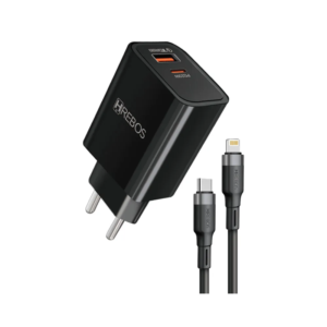 CARREGADOR USB + USB C LIGHTNING 20W ZENTRIX CHARGE CRG-215I HREBOS