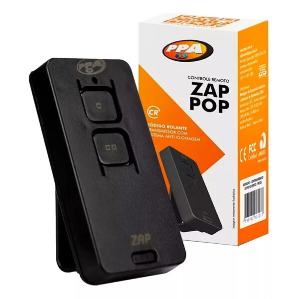 CONTROLE DE PORTÃO ZAP POP 2B PRETO 433.92MHZ 4505003901 PPA CONTROLE DE PORTÃO ZAP POP 2B PRETO 433.92MHZ 4505003901 PPA