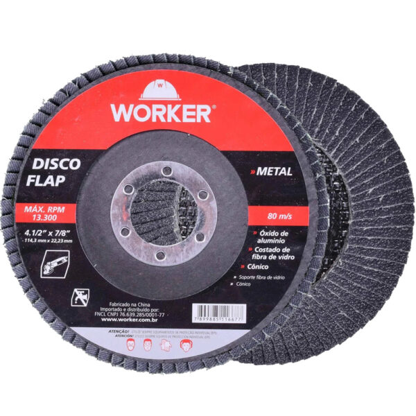 DISCO DE LIXA FLAP RETO G60 115X22,2MM METAL WORKER DISCO DE LIXA FLAP RETO G60 115X22,2MM METAL WORKER