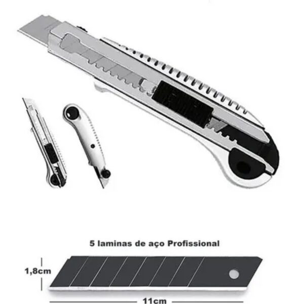 ESTILETE RETRATIL 18MM REFOR&Ccedil;ADO BOMMAX BM-T1212