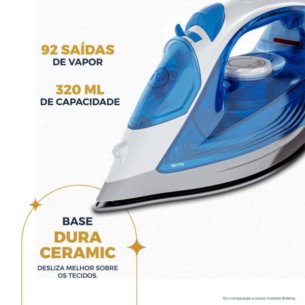 FERRO A VAPOR BRITANIA BFV70 BASE CERAMICA 2200W 220V FERRO A VAPOR BRITANIA BFV70 BASE CERAMICA 2200W 220V
