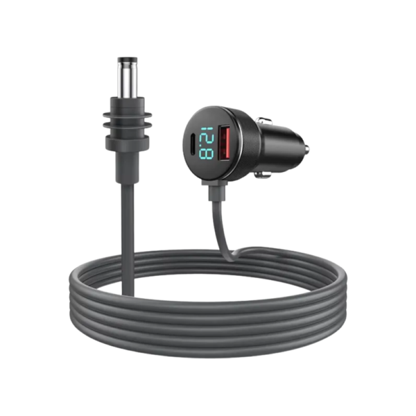 FONTE VEICULAR PARA STARLINK 2 METROS PINO 3MM COM VOLTIMETRO E SAIDA USB E USB C