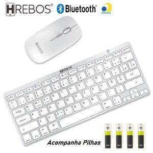 KIT TECLADO E MOUSE SEM FIO KF-751 HREBOS