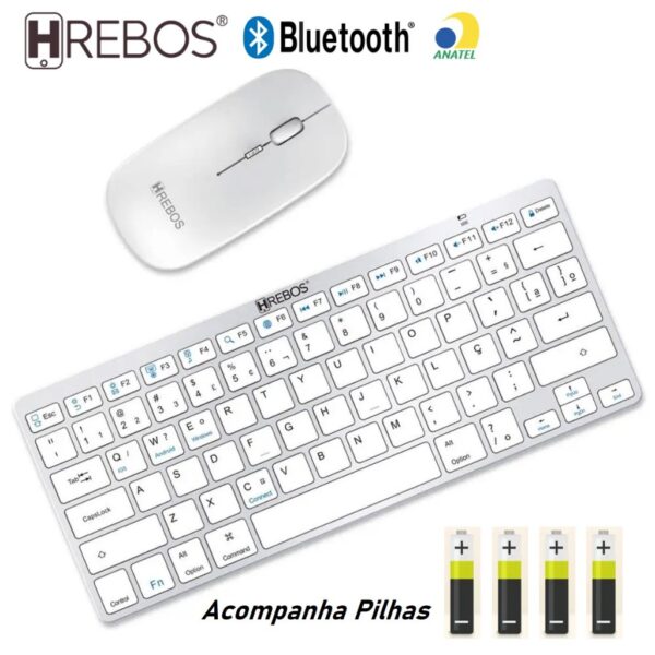 KIT TECLADO E MOUSE SEM FIO KF-751 HREBOS