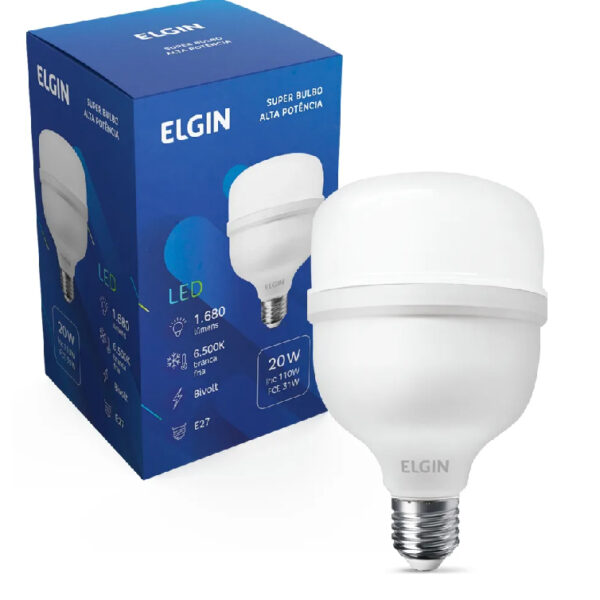 LAMPADA LED 20W BULBO BIVOLT 6500K 1672 LUMENS ELGIN E27 LAMPADA LED 20W BULBO BIVOLT 6500K 1672 LUMENS ELGIN E27