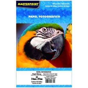 PAPEL FOTOGRAFICO GLOSSY A4 180 GRAMAS MASTERPRINT 50