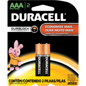PILHA ALCALINA DURACELL AAA COM 2 PALITO MN2400B2