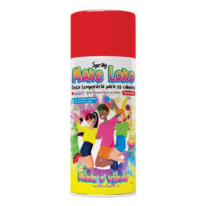 TINTA SPRAY 120ML P/CABELO MAKE LOKO VERMELHO MAKE +