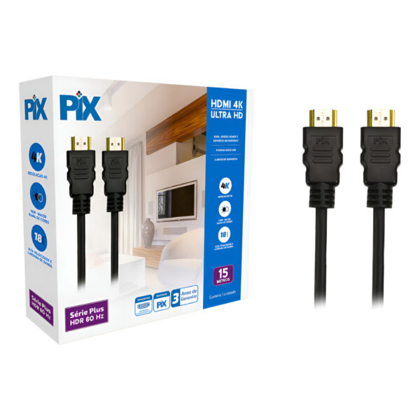 CABO HDMI 15MT 4K 2.0 HDR COM FILTRO PIX 018-1520 CABO HDMI 15MT 4K 2.0 HDR COM FILTRO PIX 018-1520