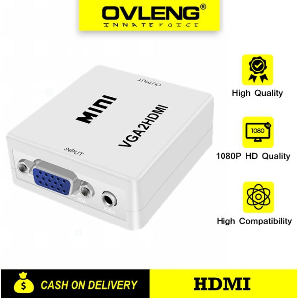 CONVERSOR VGA PARA HDMI VGA2HDMI HD VIDEO CONVERTE FULL HD 1080P