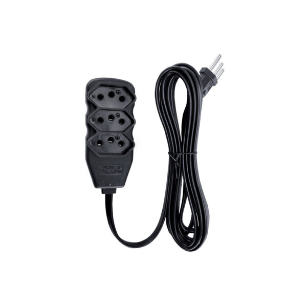 EXTENSAO 3 METROS 3 TOMADAS 10A SLIM TRIPOLAR PRETO BIVOLT FORCE LINE EXTENSAO 3 METROS 3 TOMADAS 10A SLIM TRIPOLAR PRETO BIVOLT FORCE LINE