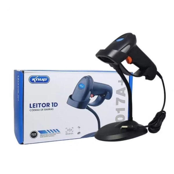 LEITOR DE CODIGO DE BARRAS 1D USB KNUP KP-1017A
