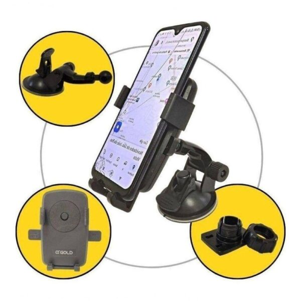 SUPORTE VEICULAR PARA CELULAR SPC-56 BRACKET COM VENTOSA AGOLD PLUS