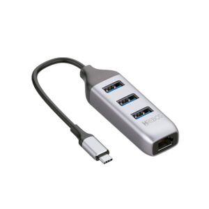 ADAPTADOR TIPO C MACHO X RJ45 E USB HREBOS HS-227