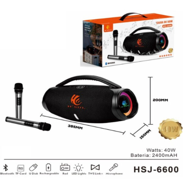 CAIXA DE SOM E MICROFONE SEM FIO USB/RADIO FM/ SDLE-915 LELONG