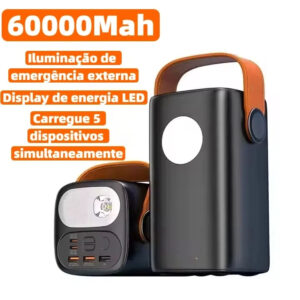 CARREGADOR PORTATIL POWER BANK 60000MAH 100W TURBO BTE-96K MULTI SAIDAS AGOLD