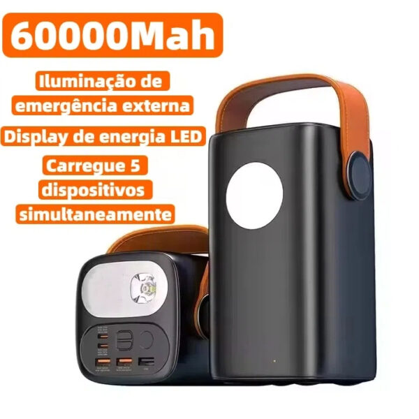 CARREGADOR PORTATIL POWER BANK 60000MAH 100W TURBO BTE-96K MULTI SAIDAS AGOLD