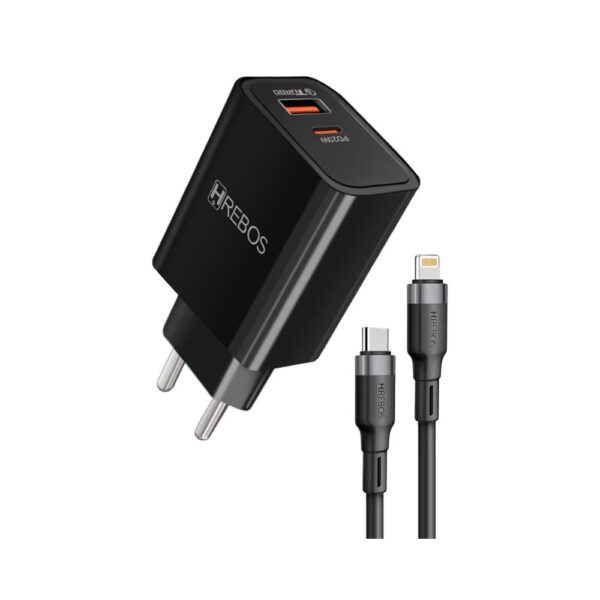 CARREGADOR USB+USB C LIGHTNING 20W CRG-154CI HREBOS PREMIUM