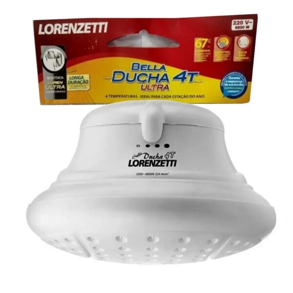 CHUVEIRO LORENZETTI BELLA DUCHA 4 TEMPERATURAS ULTRA 6800W 220V 371867 CHUVEIRO LORENZETTI BELLA DUCHA 4 TEMPERATURAS ULTRA 6800W 220V 371867