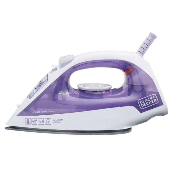 FERRO A VAPOR BLACK E DECKER FX1050 BASE ANTIADERENTE 1200W 220V