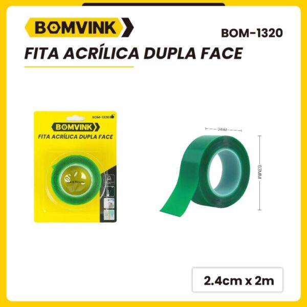 FITA DUPLA FACE 24MMX2.0MT 5KG BOMDER BOM-1320 FITA DUPLA FACE 24MMX2.0MT 5KG BOMDER BOM-1320