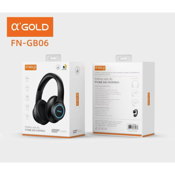 FONE BLUETOOTH 6.0 STÉREO FN-GB06 GOLD PRO FONE BLUETOOTH 6.0 STÉREO FN-GB06 GOLD PRO