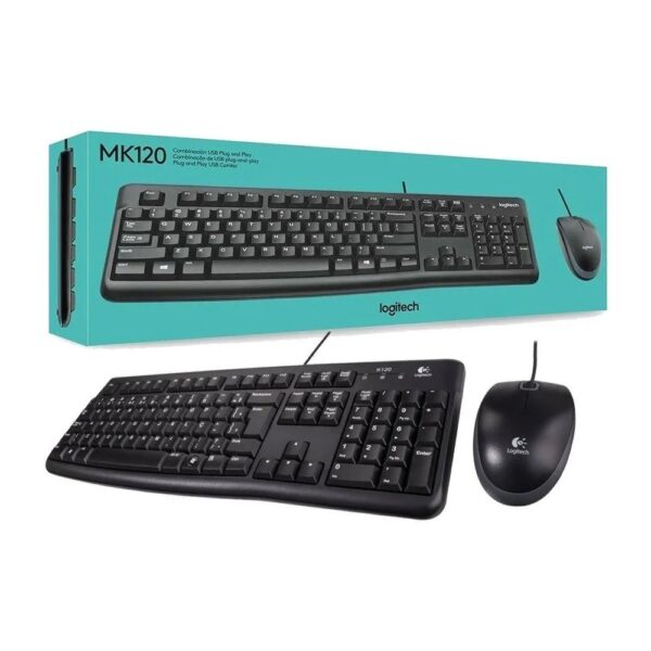 KIT TECLADO E MOUSE LOGITECH MK120 C/FIO