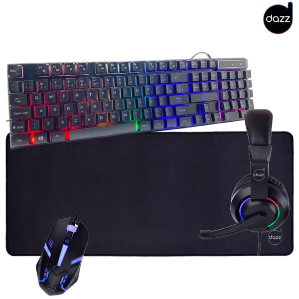 KIT TECLADO GAMER COMBO 4 EM 1 NOVACORE FONE HEADSET/MOUSE/MOUSE PAD/TECLADO DAZZ 62000176 KIT TECLADO GAMER COMBO 4 EM 1 NOVACORE FONE HEADSET/MOUSE/MOUSE PAD/TECLADO DAZZ 62000176