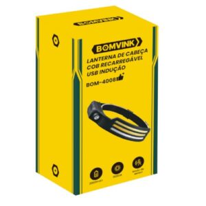 LANTERNA DE CABEÇA RECARREGAVEL BOM-4008 COM SENSOR BOMVINK