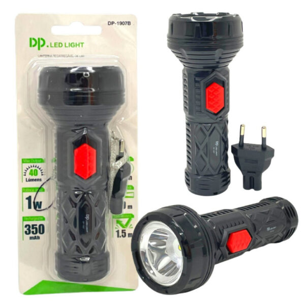 LANTERNA RECARREGAVEL 1 LED DP-1907B DP