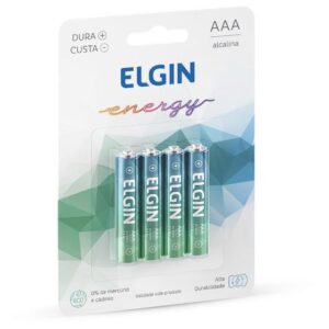 PILHA AAA ALCALINA ELGIN LR03 1.5V BLISTER C/4 PILHA PALITO