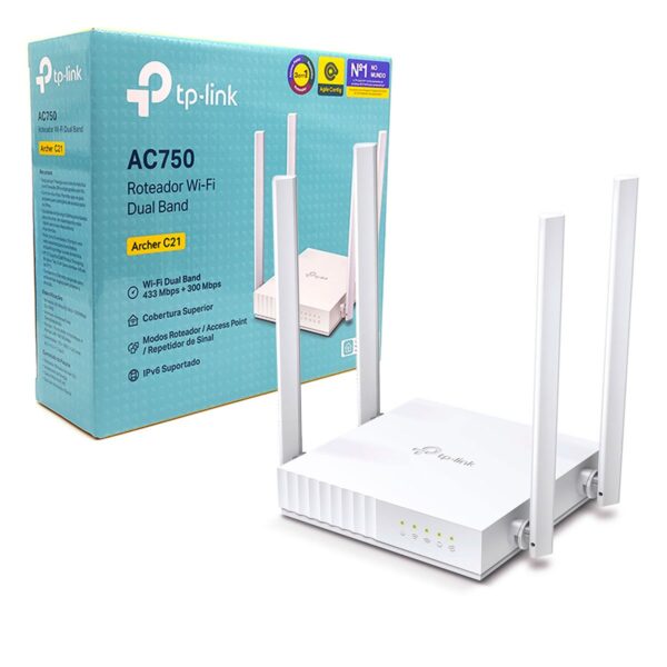 ROTEADOR WIRELESS TP-LINK ARCHER C21 DUAL BAND AC750