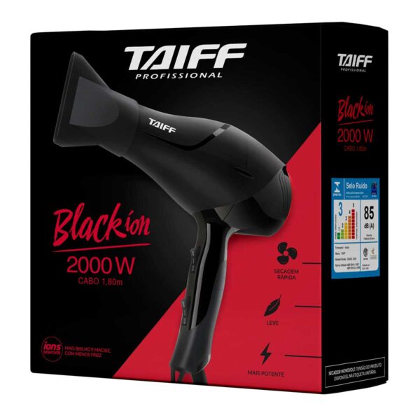 SECADOR TAIFF 2000W PROFISSIONAL BLACK ION 220V SECADOR TAIFF 2000W PROFISSIONAL BLACK ION 220V