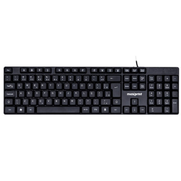 TECLADO USB OFFICEEASY COM FIO USB2.0 MAXPRINT PRETO TECLADO USB OFFICEEASY COM FIO USB2.0 MAXPRINT PRETO