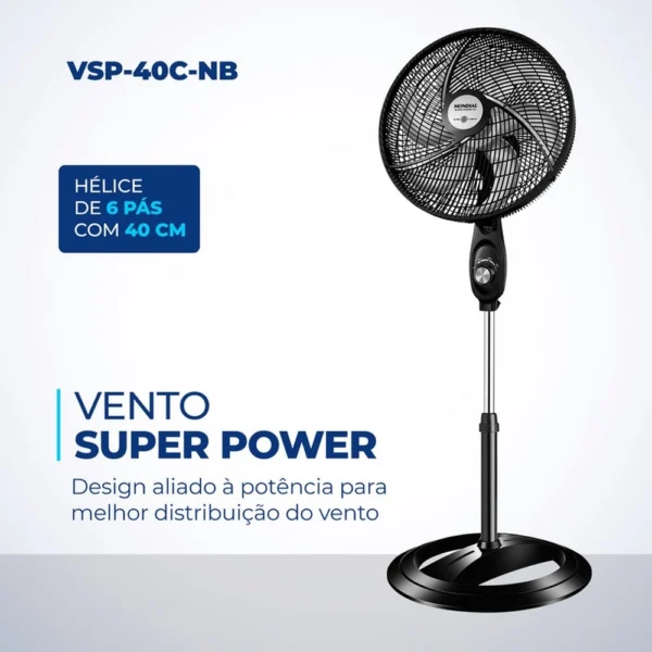 VENTILADOR DE COLUNA MONDIAL VSP-40C-NB PRETO 220V VENTILADOR DE COLUNA MONDIAL VSP-40C-NB PRETO 220V