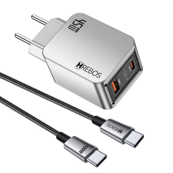 CARREGADOR USB + USB C LIGHTNING 45W TEMPUS CHARGE CRG-389CI HREBOS PREMIUM CARREGADOR USB + USB C LIGHTNING 45W TEMPUS CHARGE CRG-389CI HREBOS PREMIUM