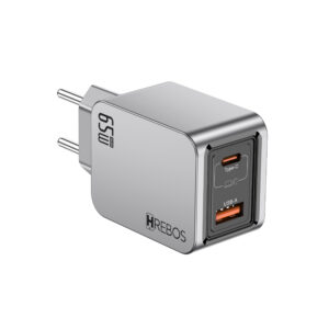 CARREGADOR USB + USB C TIPO C 65W BLINK CHARGE CRG-387CC HREBOS PREMIUM