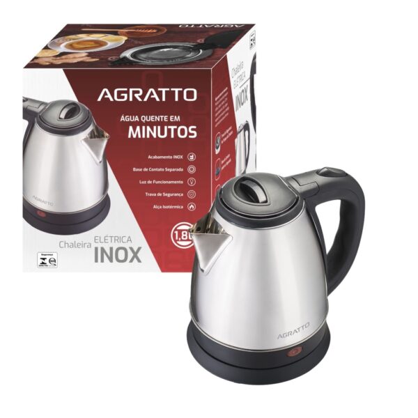 CHALEIRA ELETRICA 1.8LT AGRATTO INOX CE-02 220V