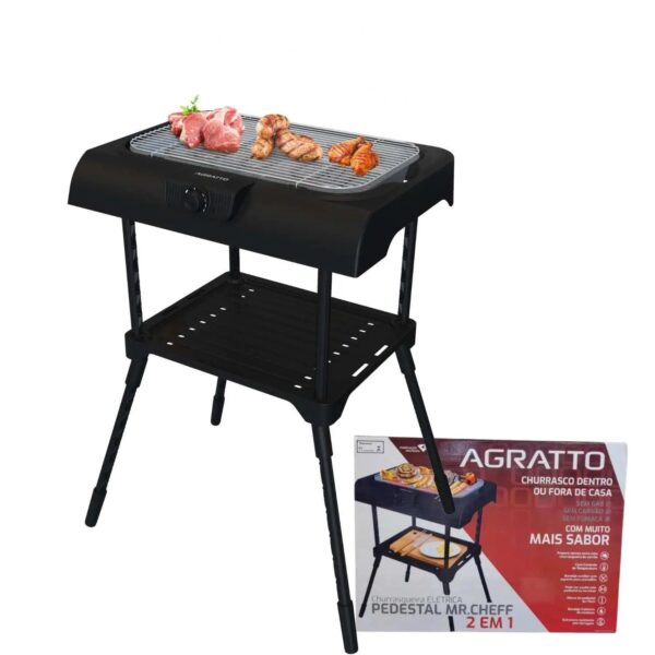 CHURRASQUEIRA ELETRICA PEDESTAL MR.CHEFF AGRATTO ACHP01N-02 2000W 220V