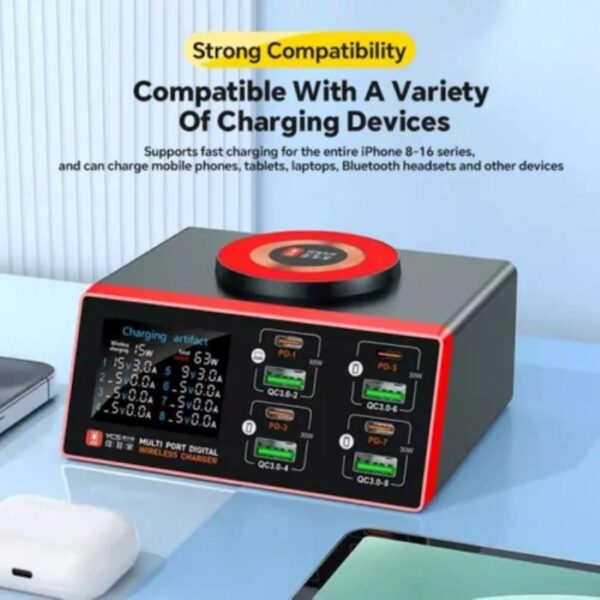 FONTE DE BANCADA MULTI PORT DIGITAL CHARGER INDUÇÃO/USB/TIPO C YCS-S600 YCS