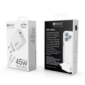 FONTE USB C 45W IGNIS CHARGE CRG-393 HREBOS PREMIUM