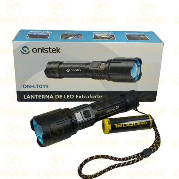 LANTERNA TÁTICA RECARREGÁVEL LED EXTRAFORTE ON-LT019 ONISTEK