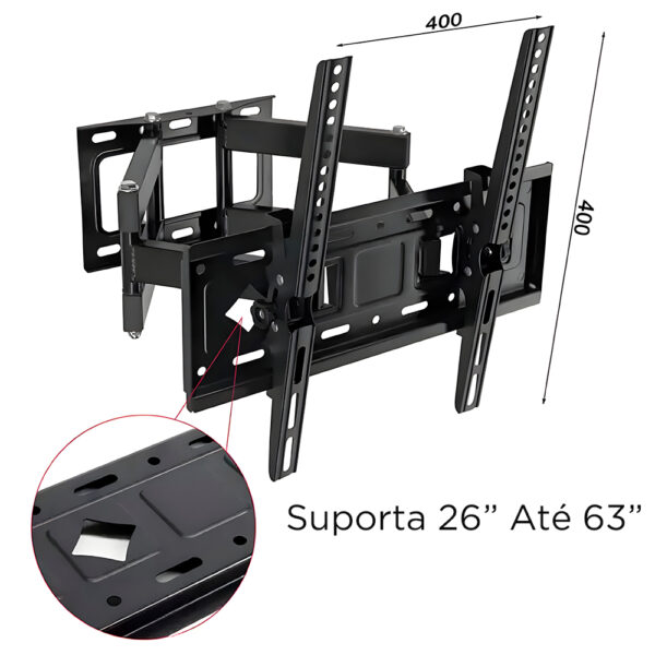SUPORTE DE PAREDE PARA TV 26'' A 63'' LE-3403 IT-BLUE SUPORTE DE PAREDE PARA TV 26'' A 63'' LE-3403 IT-BLUE