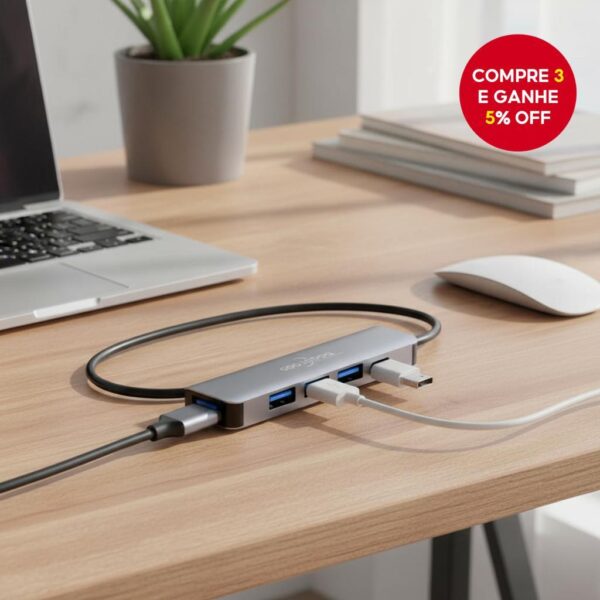 SWITCH USB C 5 PORTAS USB/SD/TF PEI-HUB23 PEINING