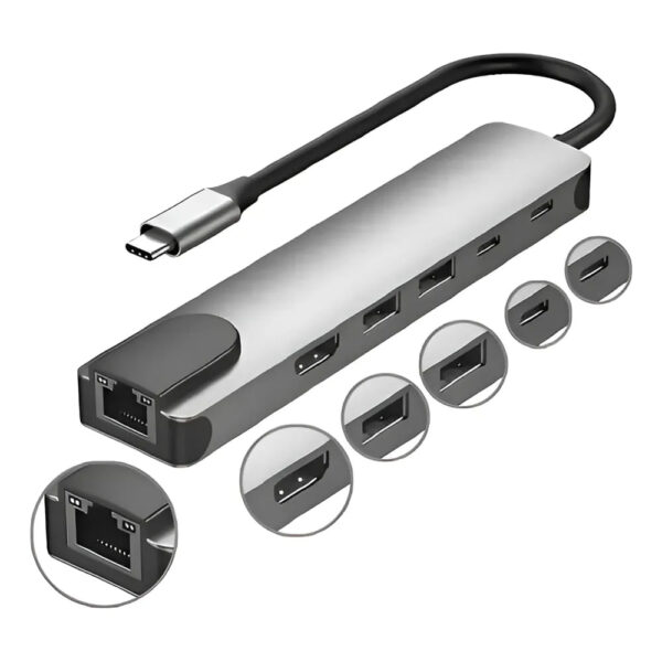 SWITCH USB C 6 PORTAS HUB USB-C 6X1 USB C/USB/ HDMI/SD PEINING PEI-HUB06 SWITCH USB C 6 PORTAS HUB USB-C 6X1 USB C/USB/ HDMI/SD PEINING PEI-HUB06