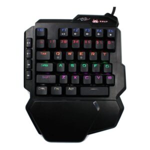 TECLADO GAMER MECANICO SINGLE HAND ILUMINAÇÃO RAINBOW KP-2062 KNUP