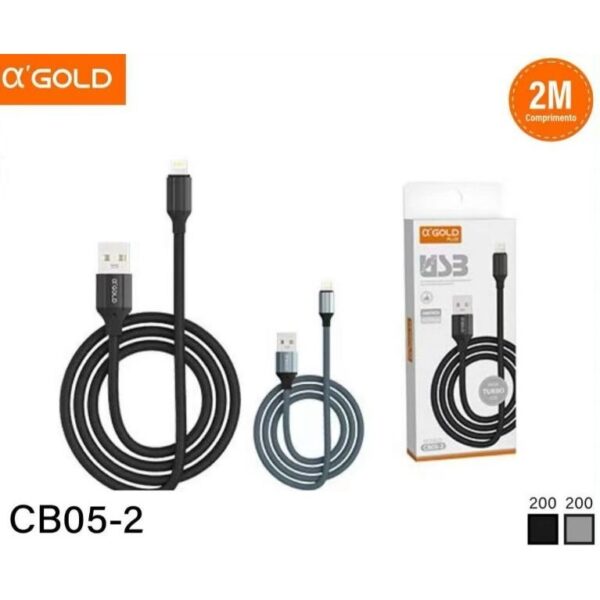 CABO USB LIGHTNING 4.8A 2.0MT AGOLD CB05-2