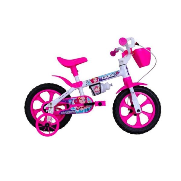 BICICLETA ARO 12” FEMININA MINI SEREIA BRANCO/ROSA CAIRU BICICLETA ARO 12” FEMININA MINI SEREIA BRANCO/ROSA CAIRU