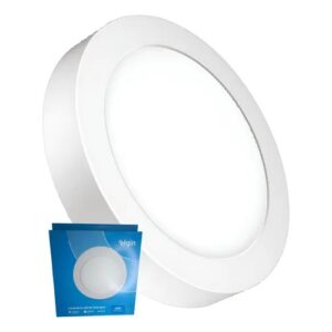 LUMINARIA DE SOBREPOR LED 24W REDONDA 6500K 1920 LUMENS BRANCA ELGIN BIVOLT